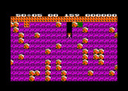 Boulder Dash for Amstrad CPC - That green block of ameoba will eventually start to grow...