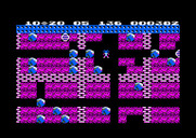 Boulder Dash for Amstrad CPC - A rock blocks my path...