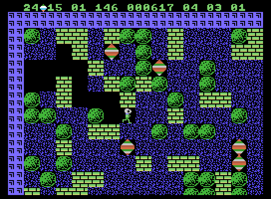 Boulder Dash ColecoVision Screenshot: Beginning cave 3...