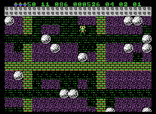 Boulder Dash ColecoVision Screenshot: Occasionally static appears to try to confuse you...