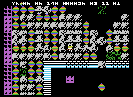 Boulder Dash ColecoVision Screenshot: I'm trapped! For the moment...