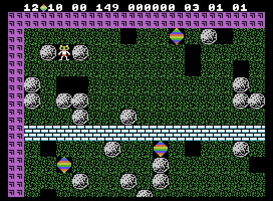Boulder Dash ColecoVision Screenshot: Game start.
