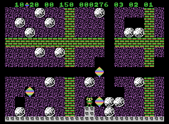 Boulder Dash ColecoVision Screenshot: Start of the second level.