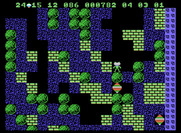 Boulder Dash for ColecoVision - There are a lot of diamonds to collect, but numerous boulders in the way!