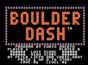 Boulder Dash for ColecoVision - Main menu.