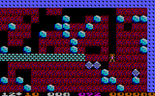 Boulder Dash IBM PC/Compatibles Screenshot: Collect the diamonds...