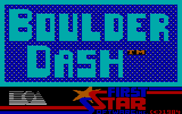 Boulder Dash IBM PC/Compatibles Screenshot: Title screen.