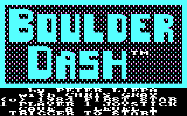 Boulder Dash IBM PC/Compatibles Screenshot: The main menu.