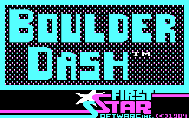 Boulder Dash IBM PC/Compatibles Screenshot: Title screen.