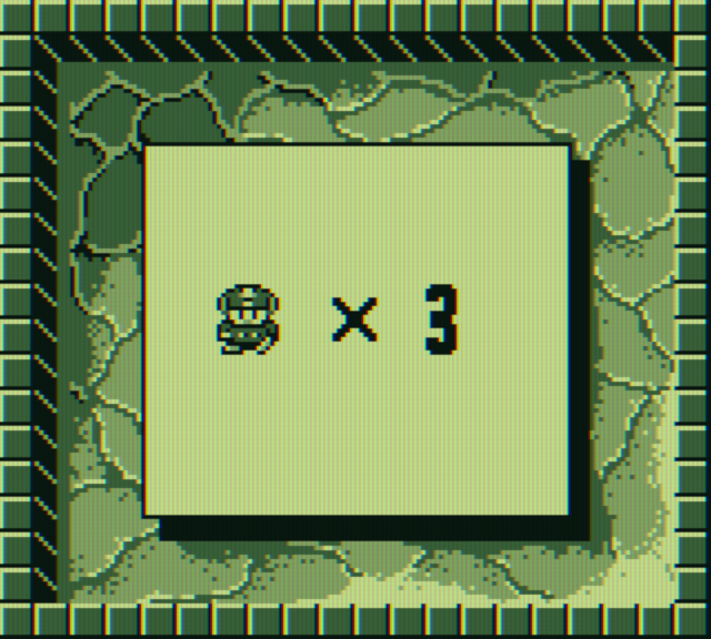 Boulder Dash Game Boy Screenshot: Beginning the game...I have 3 lives left!