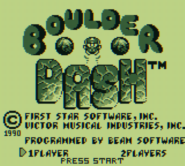 Boulder Dash Game Boy Screenshot: Title screen.