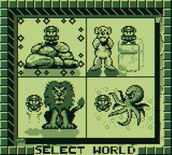 Boulder Dash for Game Boy - Select a world.