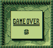 Boulder Dash for Game Boy - Game over.