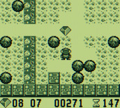 Boulder Dash for Game Boy - Start of the second level.