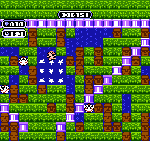 Boulder Dash NES / Famicom Screenshot: Oh no, a creature got me!