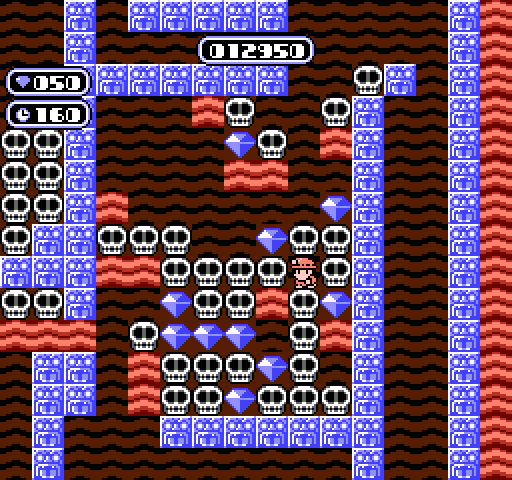 Boulder Dash NES / Famicom Screenshot: Oh no, I'm trapped!