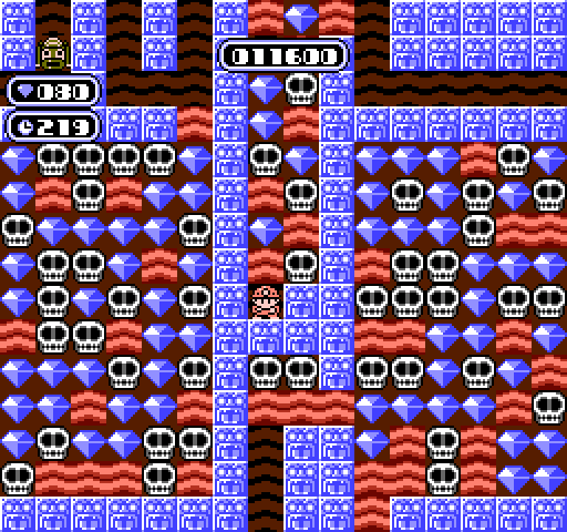 Boulder Dash NES / Famicom Screenshot: Starting the volcano world.