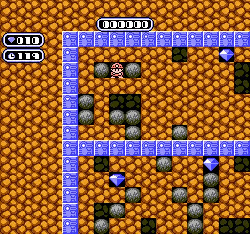 Boulder Dash NES / Famicom Screenshot: Game start.