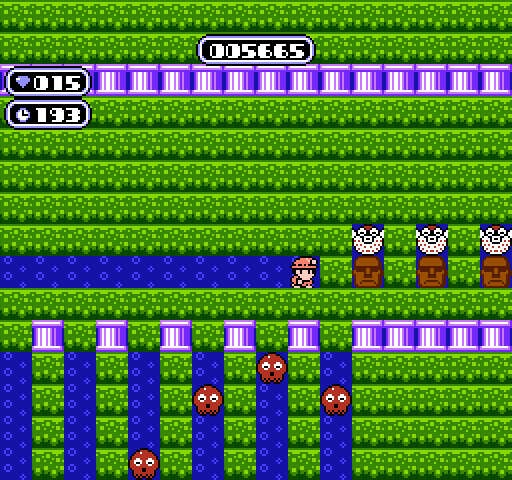 Boulder Dash NES / Famicom Screenshot: There are no diamonds here, so how can I make some?