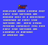 Boulder Dash for NES / Famicom - Copyright screen.