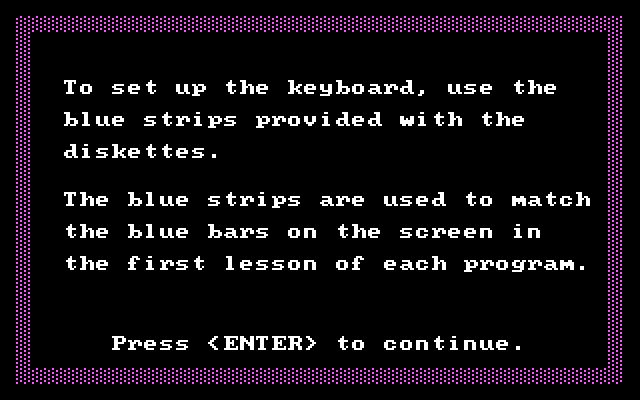 Juggles' Butterfly IBM PC/Compatibles Screenshot: Part of the instructions on how to setup the keyboard.