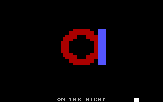 Juggles' Butterfly IBM PC/Compatibles Screenshot: The blue block indicates a key on the right was pressed.