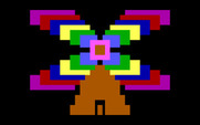 Juggles' Butterfly for IBM PC/Compatibles - A colorful windmill is created by pressing all of the keys.