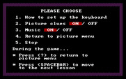 Juggles' Butterfly for IBM PC/Compatibles - Game options.