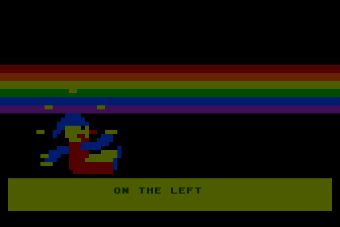 Juggles' Butterfly Atari 8-bit Screenshot: Press keys on the left and right now.