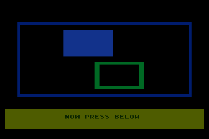 Juggles' Butterfly Atari 8-bit Screenshot: Now press below.