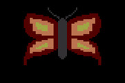 Juggles' Butterfly for Atari 8-bit - You can continue to press keys and cycle the colors of the butterfly.