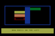 Juggles' Butterfly for Atari 8-bit - Now the program instructs you to press a key on the left.