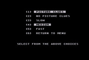 Juggles' Butterfly for Atari 8-bit - Game options menu.