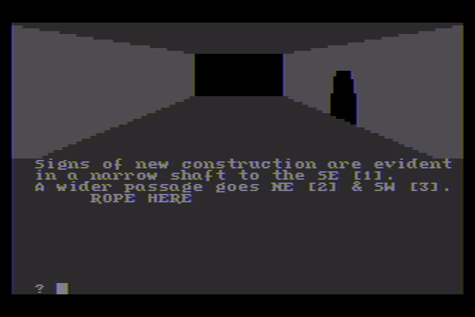 Stone of Sisyphus, The Atari 8-bit Screenshot: Which way should I go from here?