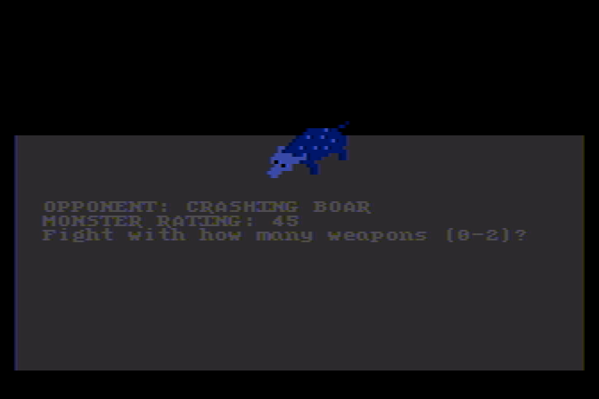 Stone of Sisyphus, The Atari 8-bit Screenshot: A random monster encounter!