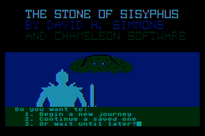 Stone of Sisyphus, The Atari 8-bit Screenshot: Begin a new game, or restore a saved game?