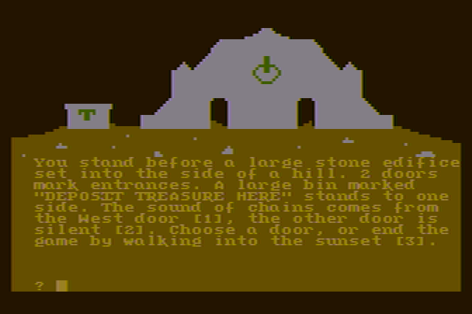 Stone of Sisyphus, The Atari 8-bit Screenshot: The dungeon begins here...
