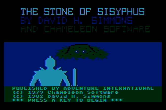 Stone of Sisyphus, The Atari 8-bit Screenshot: Title screen.