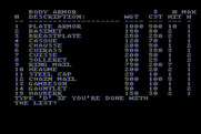 Stone of Sisyphus, The for Atari 8-bit - A few armor options...