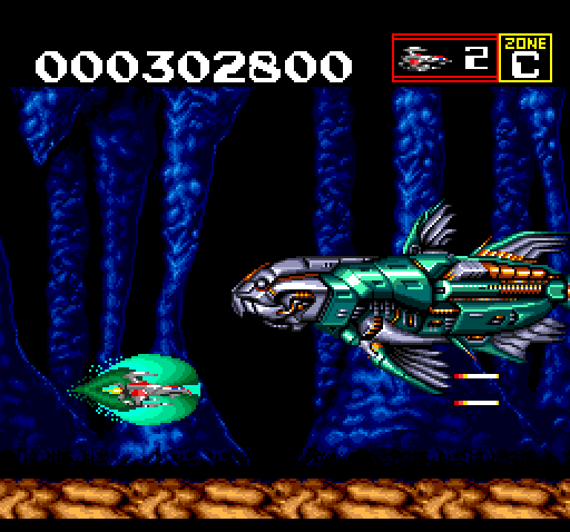 Sagaia TurboGrafx CD Screenshot: The end of level boss for Zone C appears...