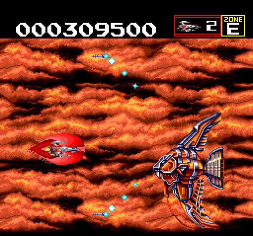 Sagaia TurboGrafx CD Screenshot: Little Stripes attacks!