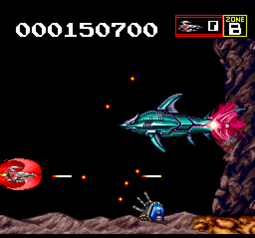 Sagaia TurboGrafx CD Screenshot: Another mini-boss battle!