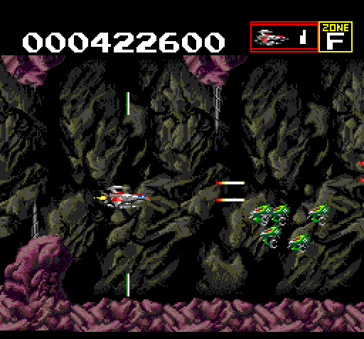 Sagaia TurboGrafx CD Screenshot: Avoid the spikes that suddenly appear from the cave walls.