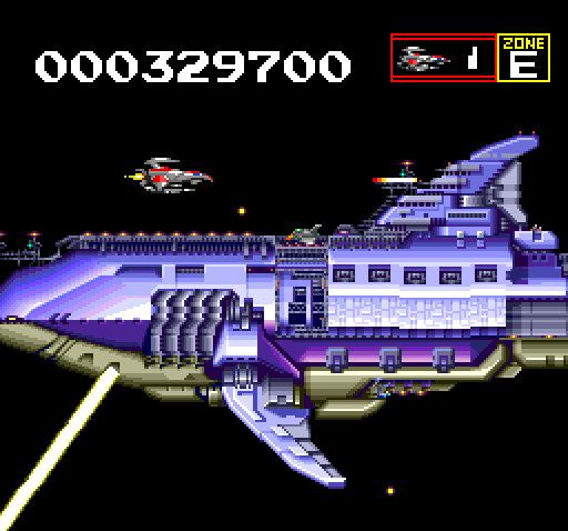 Sagaia TurboGrafx CD Screenshot: This boss is so large it spans multiple screens.