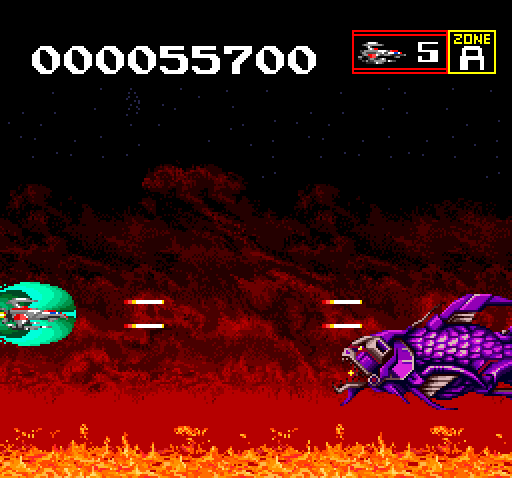 Sagaia TurboGrafx CD Screenshot: King Fossil appears as a mini-boss.