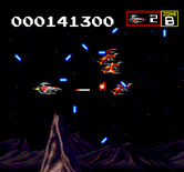 Sagaia for TurboGrafx CD - Don't get hit by any of those blue things!