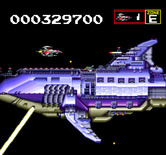 Sagaia for TurboGrafx CD - This boss is so large it spans multiple screens.
