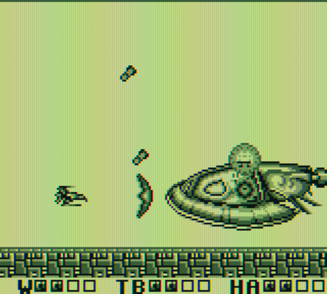 Sagaia Game Boy Screenshot: This opponent is known as Ancient Helm.