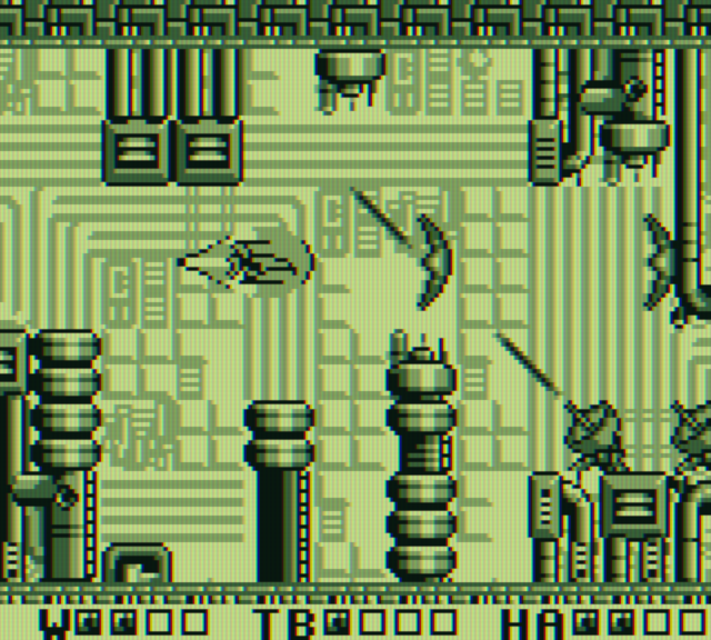 Sagaia Game Boy Screenshot: Rushing into Zone 7.