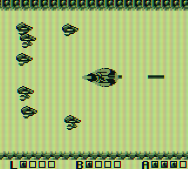 Sagaia Game Boy Screenshot: Enemies approach from behind...